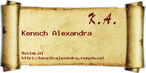 Kensch Alexandra névjegykártya